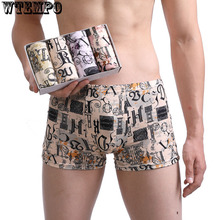 WTEMPO Brand 4 Pcs\lot Litter Boxer for Men/ Men's Underwear Shorts Sexy Modal Fashion Comfortable Boxers Male Underpants 2024 - buy cheap