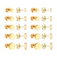 LUXUKISSKIDS Wholesale 10 pairs/lot Round Style Stud Earrings 4-8mm For Women Fashion Jewelry 2024 - buy cheap