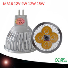 Alta potência mr16 12 v 9 w 12 w 15 w pode ser escurecido led spotlight lâmpada quente/frio branco conduziu a luz 2024 - compre barato