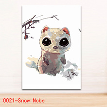 Coloring by numbers Animal digital oil paint number cute big eyes Robe painting for decorating Children's bedroom 2024 - buy cheap