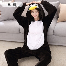 Adults Animal Kigurumi Penguin Pajamas Sets Sleepwear Cosplay Zipper Onesie Hooded Women Men Winter Unisex Cartoon Pajamas 2024 - buy cheap