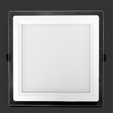 Panel de LED de vidrio para iluminación del hogar, Lámpara empotrada cuadrada de 8 pulgadas, 24W, LED de techo, blanco cálido/frío 2024 - compra barato