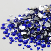 New Nail art Rhinestones Sapphire Color Mixed Sizes Acrylic Stones Non Hotfix Crystal For DIY Nail Decoration Accessories 2024 - buy cheap