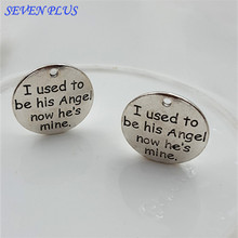 High Quality 10 Pieces/Lot Diameter 25mm Letter Printed I Used to be his angel now he's mine Words Charms 2024 - buy cheap