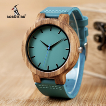 BOBO BIRD Watch Men Relogio Masculino Turquoise Blue Leather Quartz Watches Women in Gift Box relogio feminino DROP SHIPPING 2024 - buy cheap