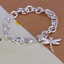 Hot Sale Fine Silver Plated Jewelry Beautiful Fashion Silver Color Chain Fashion Dragonfly Hands Bracelet/ajnajaua 2024 - buy cheap