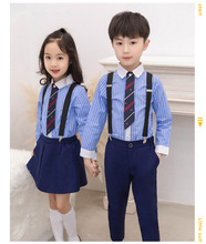 Wedding Suit For Boys Kids Formal Prince School uniform Dress Gentleman Girls Strap Shirt Pants Tie 4Pcs Performance Costume 2024 - buy cheap