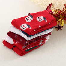 5pair  Anyongzu Sock Contrast Color New Winter Wool Socks For Ladies Tube Thick Warm Christmas Socks 2024 - buy cheap
