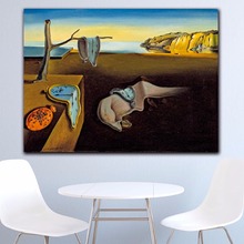 Fantasia de salvador dalí com relógios de memória, pintura em tela surreal impressa, pôster de arte de parede para sala de estar, decoração de casa 2024 - compre barato