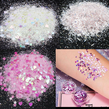 50/10Grams Glitter Holographic Star Glitter Large Hair Eye Face Body Glitter Makeup | Loose Iridescent Cosmetic star 3mm Glitter 2024 - buy cheap