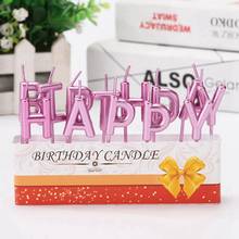 Lovely Birthday Candles Colored Happy Birthday Letter Cake Candles Birthday Party Festival Supplies for Kitchen Baking Gift 2024 - buy cheap