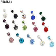 REGELIN Crystal beads  Navel Piercing Sexy Disco Jewelry Belly Stainless Steel Button Rings Body Jewelry Piercing Ombligo 2024 - buy cheap