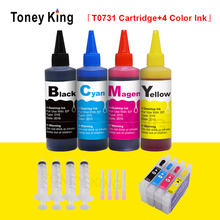 Ink Cartridge for Epson T0731 Stylus TX111 TX200 TX210 TX209 TX213 TX220 TX400 TX409 TX410 Printer + 4 Color 100ml Bottle Ink 2024 - buy cheap