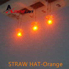 Chapéu de palha laranja led 5mm, 100 peças super brilhante ângulo amplo 5mm diodo emissor de luz lâmpada led 2024 - compre barato