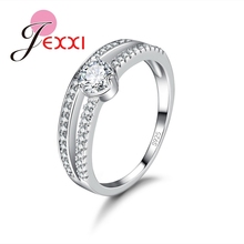 Anillos de cristal de Zirconia cúbica para mujer joyería de compromiso elegante anillo de dedo de boda de Plata de Ley 925 diseño de moda 2024 - compra barato