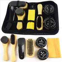 HQ 7 in 1 Travel Case Black & Neutral Shoe Shine Polish Brushes Cleaning Set Kit 2024 - buy cheap