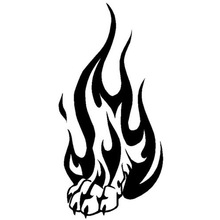 7.9*16.5CM Tribal Flame Wolf Paw Print Personalized Car Sticker Classic Motorcycles Decorative Decals C6-1068 2024 - buy cheap