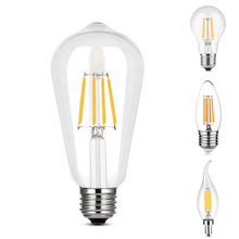 Edison Led Bulb E27/E14 vintage light bulb 220V 4W  Transparent glass Bulb energy saving safety bulb ST64 C35 C35L A60 2024 - buy cheap