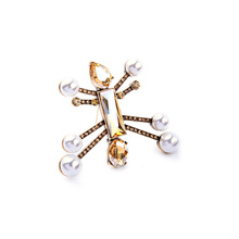 My Orders Unique Champagne Crystal Insect Brooch Pins New Arrival Designer Jewelry Women Brooches 2024 - buy cheap