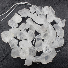Cuentas sueltas de cuarzo de 15 ", piedra Natural de 8-18mm, en bruto, Blanco rugoso, cristal de roca transparente, DIY 2024 - compra barato