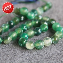 Accesorio para manualidades de fabricación de joyas, cuentas verdes Multicolor de 10mm, piedra semiacabada suelta, redonda, DIY, 15 pulgadas 2024 - compra barato