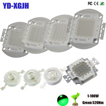 Chip LED de alta potencia, 1W, 3W, 5W, 10W, 20W, 30W, 50W, 100W, verde, 520Nm, 1, 3, 5, 10, 20, 30, 50, 100W, para SMD, bombillas COB, cuentas de lámpara 2024 - compra barato