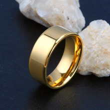 Кольцо из карбида вольфрама для мужчин и женщин, обручальное ювелирное изделие золотого цвета для годовщины, размеры 6, 7, 8, 9, 8 мм 2024 - купить недорого
