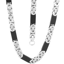 Conjunto de joyería para hombre, collar de cadena y 8mm de 6mm, Color negro y plateado, pulsera de acero inoxidable 2024 - compra barato