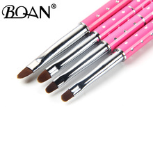 BQAN 10Pc #2#4#6#8#10 Nail UV Gel Pen Brush Nail Art Gradient Rosy Color Brush Acrylic UV Gel Corrugated 3D Tip Effect Design 2024 - buy cheap