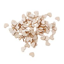 100pcs Rustic Wooden Wood Love Heart Wedding Supplies Table Scatter Decoration DIY Crafts Party Ornaments 2024 - buy cheap