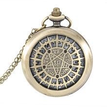 Fashion Pocket Watch Hollow Five pointed Star Compass Dial Quartz Watches Analog Pendant Necklace Chain Clock Gifts LL@17 2024 - buy cheap