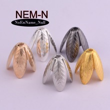 10pcs/lot NEM-N 15*19*2.5mm Gold color Nail lotus Clover flower Leaf meridian Beads Caps for DIY Necklace Tassel Earrings 2024 - buy cheap
