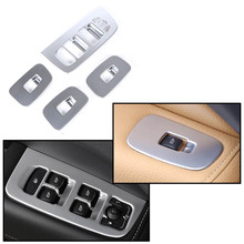 JEAZEA 4 Pcs ABS Chrome Interior Do Carro apoio de Braço Da Porta Painel Interruptor de Botão do Elevador Janela Guarnição Cobertura Para Volvo XC XC60 60 2018 2019 2024 - compre barato