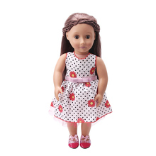 Doll clothes Little Daisy white dress with belt toy accessories fit 18 inch Girl doll and 43 cm baby dolls c9 2024 - buy cheap