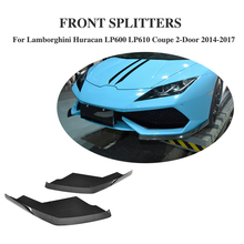 Fibra de carbono amortecedor dianteiro lábio splitter aventais bandeiras caso para lamborghini huracan lp600 lp610 coupe 2 portas 14-17 2024 - compre barato