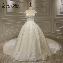 Vestido de noiva robe de casamento, amante de luxo, brilhante, princesa, com renda, 2021 2024 - compre barato
