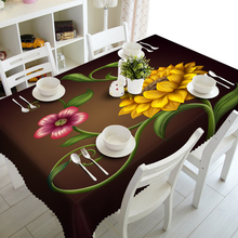 Toalha de mesa 3d de algodão tropical, única, padrão em poliéster, retangular e redondo, à prova d'água, para banquetes de casamento 2024 - compre barato