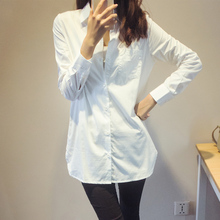 Женская блуза с длинным рукавом и отложным воротником 2024 - купить недорого