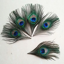 natural peacock feather eyes 8-12cm lenght 10pcs/lot wholesale feather accessories 2024 - buy cheap