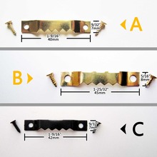 50pc serra dourada dente de serra pendurado foto pintura a óleo espelho quadro gancho acessórios móveis + parafuso a 7x40mm 2024 - compre barato