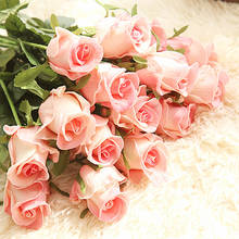 Floace 15 шт./лот домашнее свадебное украшение, цветы, настоящие на ощупь качественные искусственные розы 2024 - купить недорого