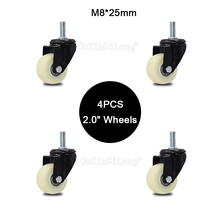 4PCS Mute 2.0" Wheel Loading 50kg Replacement Swivel Casters Rollers Wheels With M8*25 Screw Rod Furniture Hardware JF1831 2024 - buy cheap