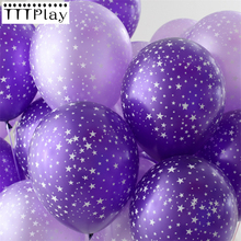 Top quality! 10pcs/lot 12inch Purple Stars Romantic Pearl Thick Latex Balloons Happy Birthday Wedding Party Decoration Balloons 2024 - buy cheap