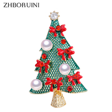 ZHBORUINI 2019 Natural Pearl Brooch Christmas Tree Pearl Breastpin Freshwater Pearl Jewelry For Women Christmas Gift Accessories 2024 - buy cheap