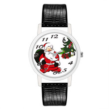 New Women Christmas Pattern Watch Lady Faux Leather Strap Quartz Analog Wrist Watches Women's Clock relogio feminino Dropship 2024 - buy cheap