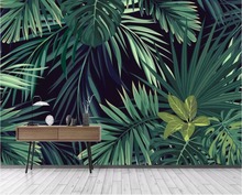 Beibehang Custom wallpaper European abstract plant rainforest banana leaf living room bedroom TV background wall 3d wallpaper 2024 - buy cheap