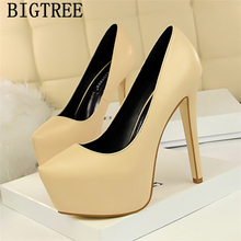 Zapatos de plataforma de tacón alto extremo Bigtree para mujer, calzado Sexy de tacón alto elegante, de Stripper para boda y oficina, Ayakkabi 2024 - compra barato