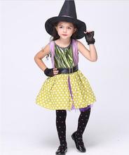 Платье ведьмы для девочек из 2 предметов; Детские костюмы волшебниц на Хэллоуин; маскарадный костюм для девочек; костюмы для костюмированной вечеринки 2024 - купить недорого