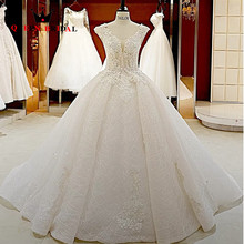 Custom Made A line O Neck Floor Length Vintage Wedding Dresses Lace Up Bridal Gowns 2020 Vestido De Noiva RO20 2024 - buy cheap