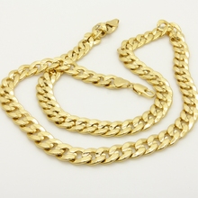 Yellow Gold Filled Patterned Curb Chain Link For Women Men 2024 - buy cheap